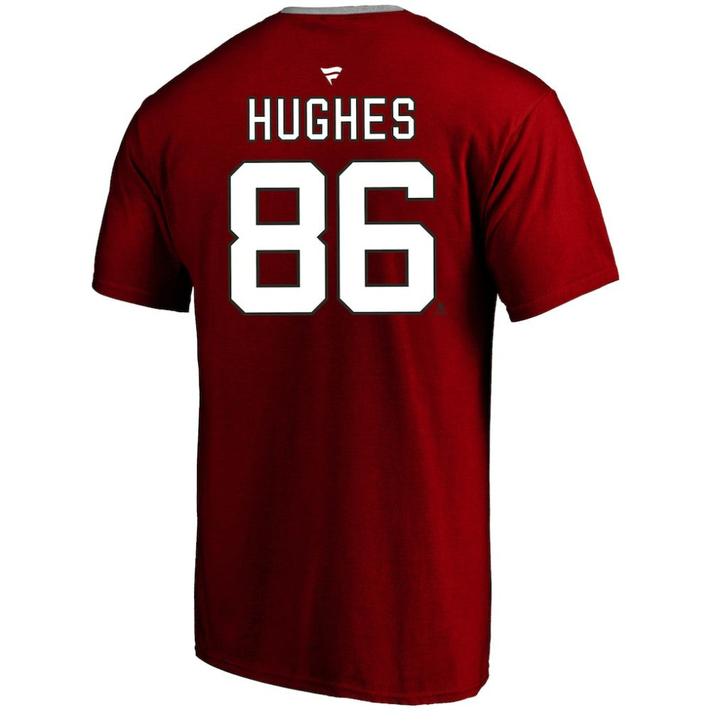 Jack Hughes New Jersey Devils - Fanatics Women's Plus Size Name & Number Scoop Neck T-Shirt Red