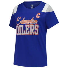 Connor McDavid Edmonton Oilers - Fanatics Women's Plus Size Name & Number Scoop Neck T-Shirt Royal