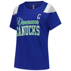 Quinn Hughes Vancouver Canucks - Fanatics Women's Plus Size Name & Number Scoop Neck T-Shirt Royal