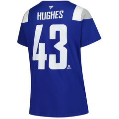 Quinn Hughes Vancouver Canucks - Fanatics Women's Plus Size Name & Number Scoop Neck T-Shirt Royal