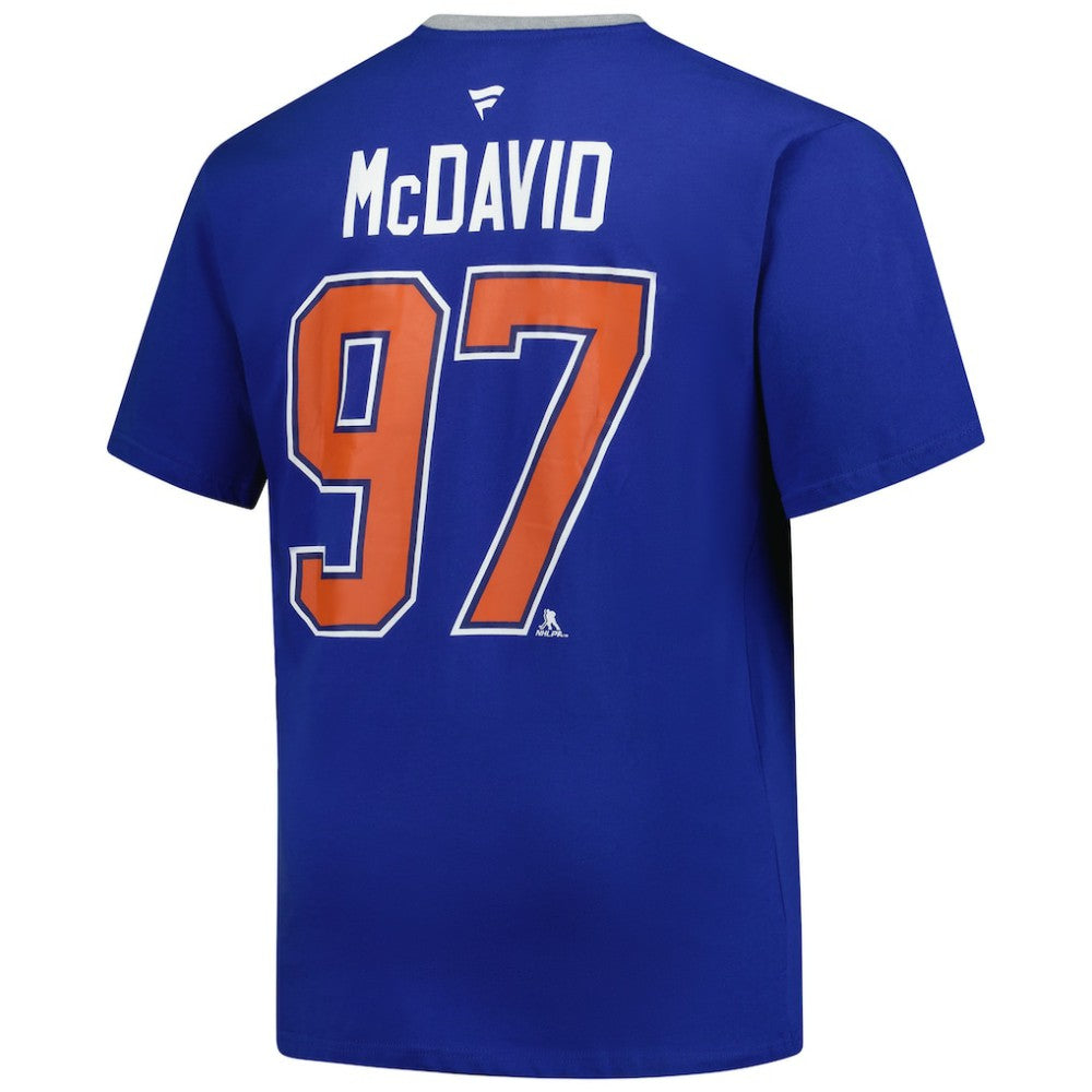 Connor McDavid Edmonton Oilers - Profile Big & Tall Name & Number T-Shirt Royal