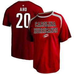Sebastian Aho Carolina Hurricanes - Profile Big & Tall Name & Number T-Shirt Red