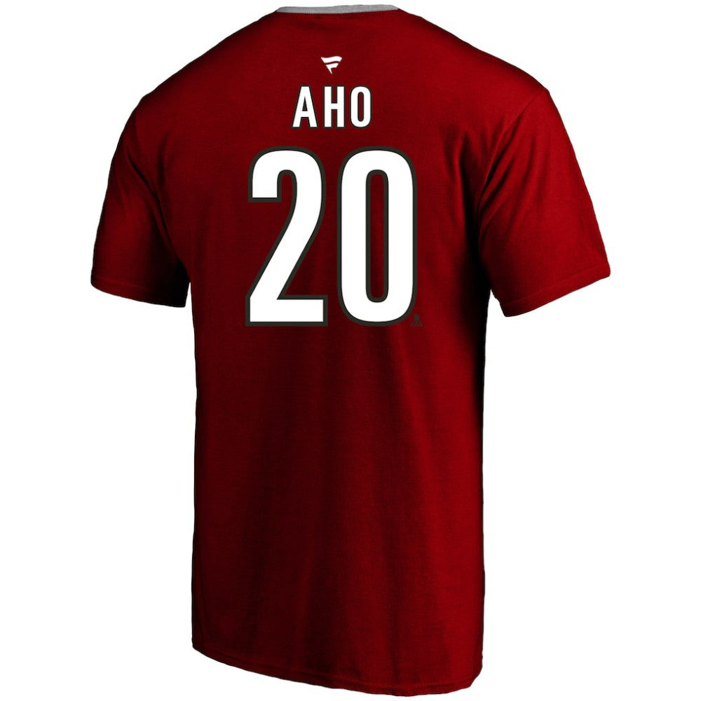Sebastian Aho Carolina Hurricanes - Profile Big & Tall Name & Number T-Shirt Red