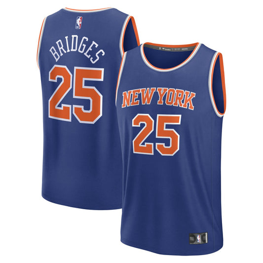 Mikal Bridges New York Knicks Fast Break Replica Player Jersey - Icon Edition - Blue | NBA Jerseys