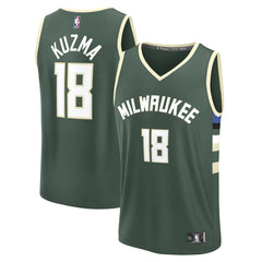 Fanatics - Kyle Kuzma Milwaukee Bucks Fast Break Replica Player Jersey - Icon Edition - Hunter Green