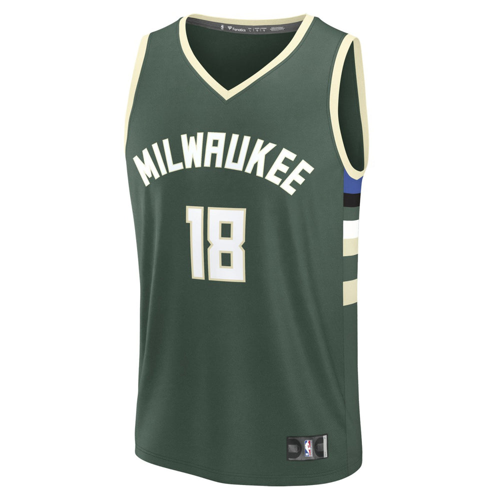 Fanatics - Kyle Kuzma Milwaukee Bucks Fast Break Replica Player Jersey - Icon Edition - Hunter Green