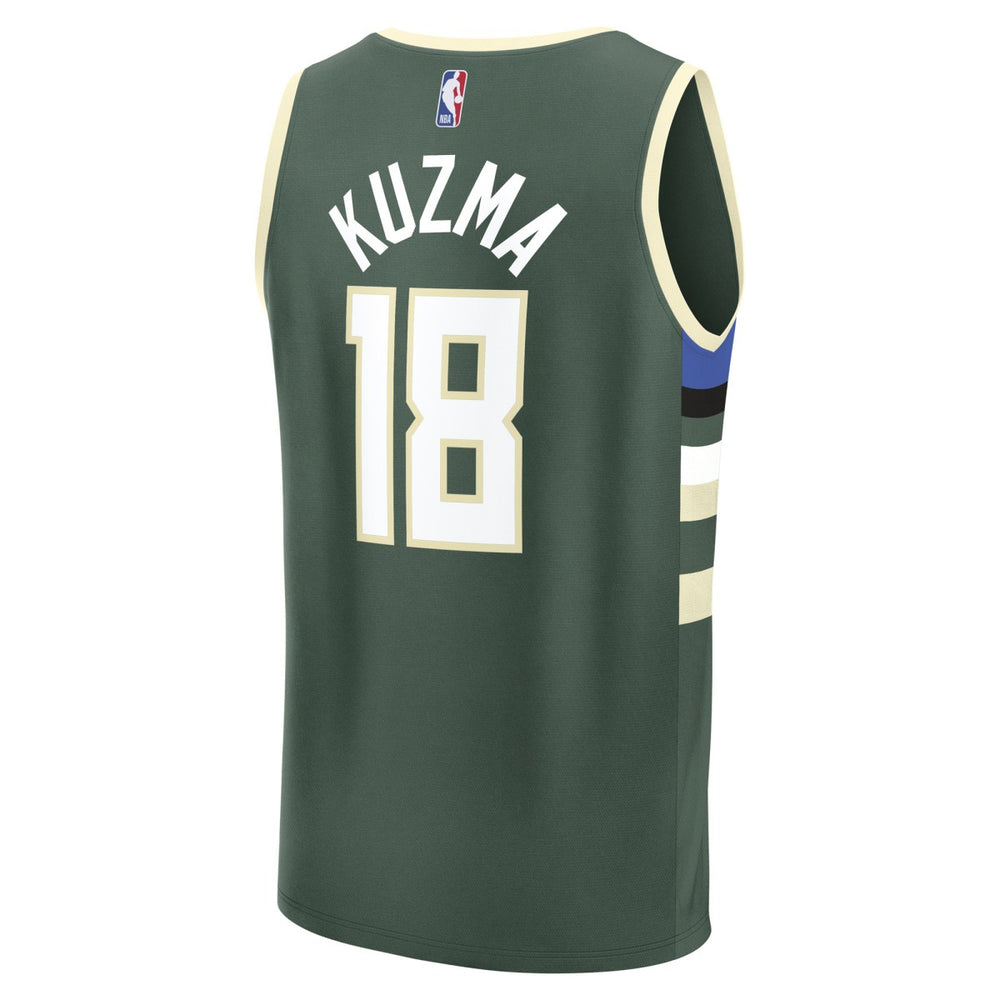 Fanatics - Kyle Kuzma Milwaukee Bucks Fast Break Replica Player Jersey - Icon Edition - Hunter Green
