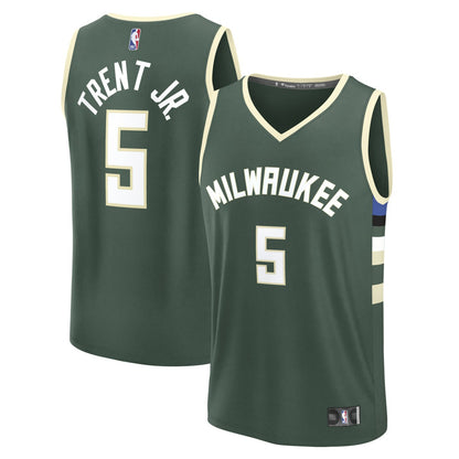 Gary Trent Jr. Milwaukee Bucks Fast Break Replica Player Jersey - Icon Edition - Hunter Green | NBA Jerseys