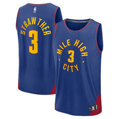 Fanatics - Julian Strawther Denver Nuggets Fast Break Replica Player Jersey - Statement Editi- Blue
