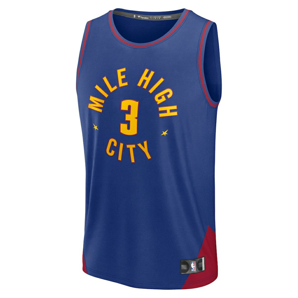 Fanatics - Julian Strawther Denver Nuggets Fast Break Replica Player Jersey - Statement Editi- Blue