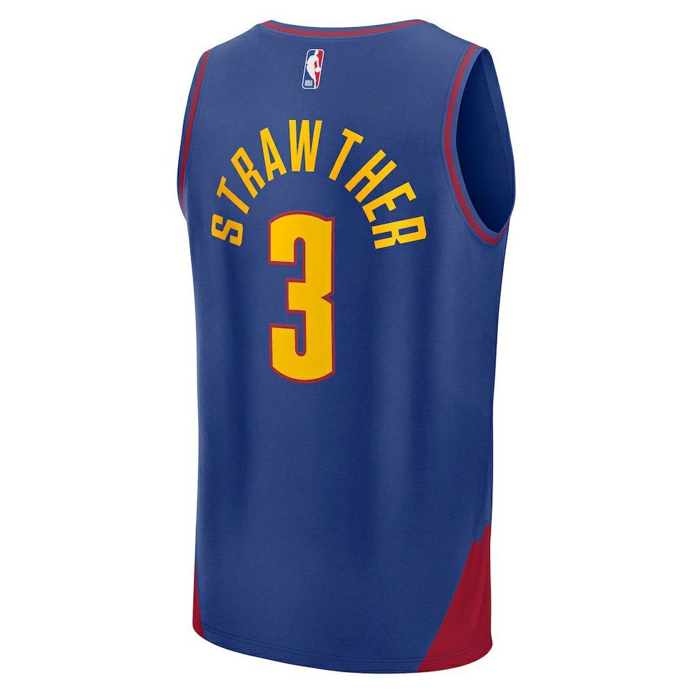 Fanatics - Julian Strawther Denver Nuggets Fast Break Replica Player Jersey - Statement Editi- Blue