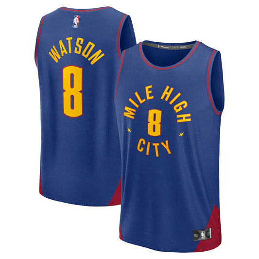 Peyton Watson Denver Nuggets Fast Break Replica Player Jersey sale - Statement Editi- Blue | NBA Jerseys