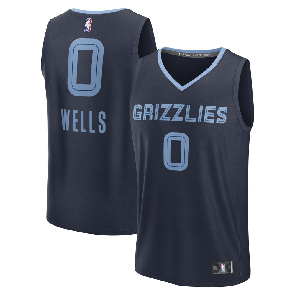 Fanatics - Jaylen Wells Memphis Grizzlies Fast Break Replica Player Jersey - Icon Edition - Navy
