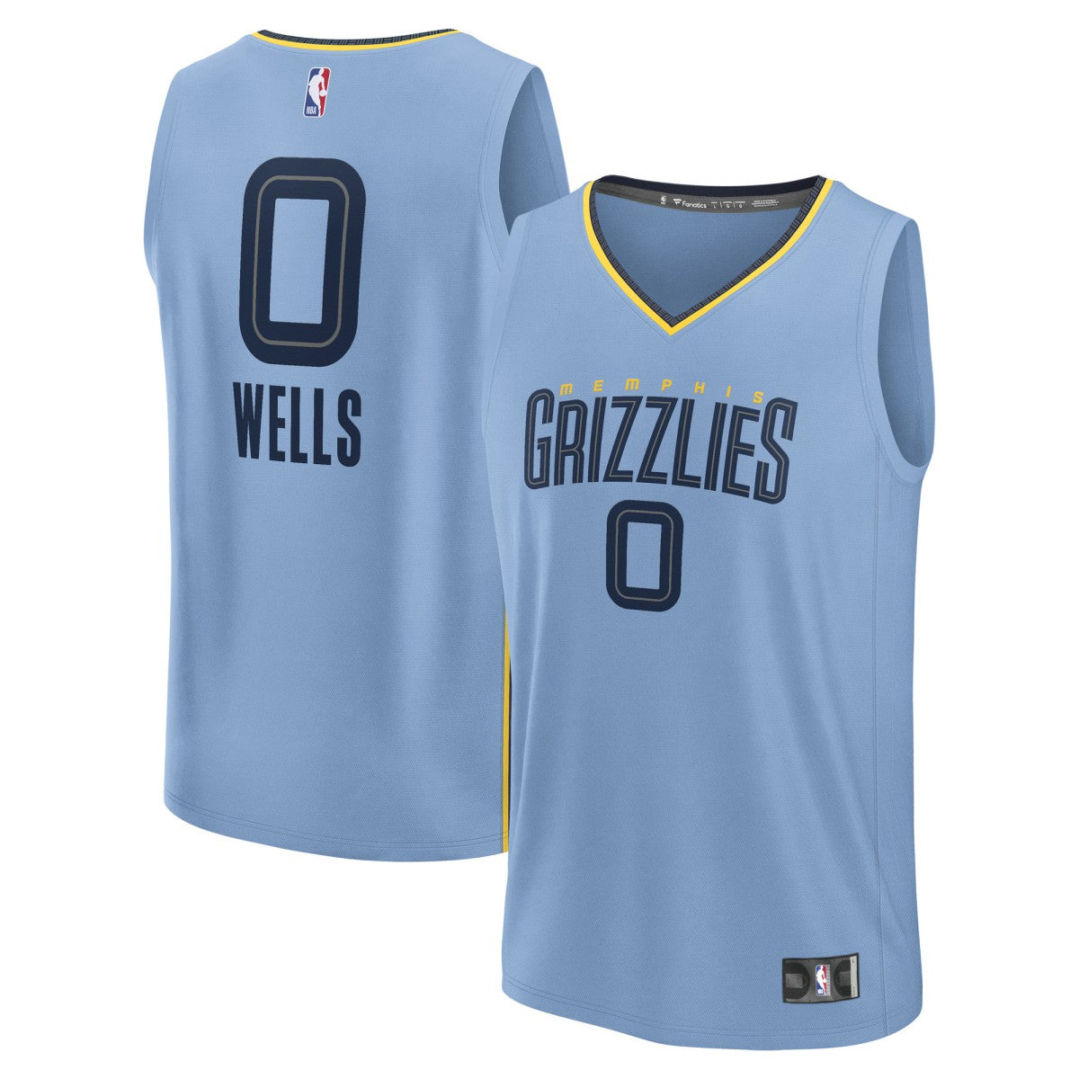 Fanatics - Jaylen Wells Memphis Grizzlies Fast Break Replica Player Jersey - Statement Edition - Light Blue