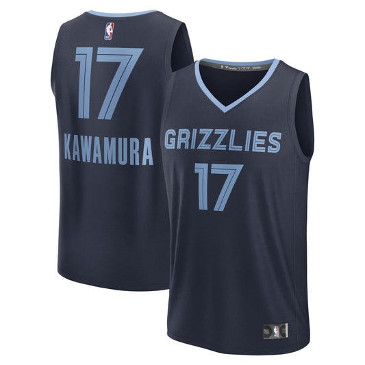 Yuki Kawamura Memphis Grizzlies Fast Break Replica Player Jersey - Icon Edition - Navy | NBA Jerseys