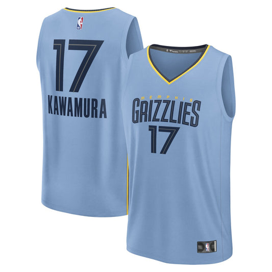 Yuki Kawamura Memphis Grizzlies Fast Break Replica Player Jersey - Statement Edition - Light Blue | NBA Jerseys