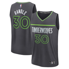 Fanatics - Julius Randle Minnesota Timberwolves Fast Break Replica Player Jersey - Statement Edition - Charcoal