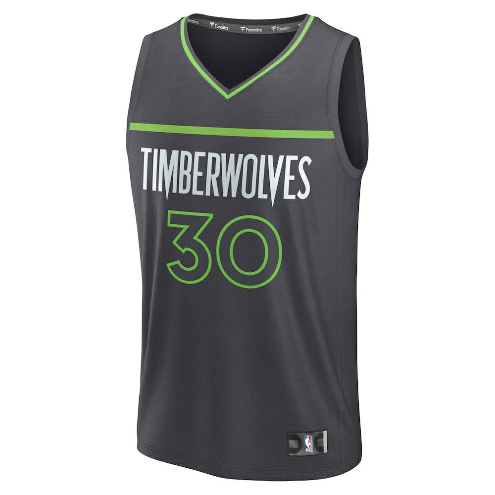 Fanatics - Julius Randle Minnesota Timberwolves Fast Break Replica Player Jersey - Statement Edition - Charcoal