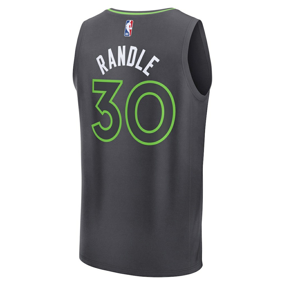 Fanatics - Julius Randle Minnesota Timberwolves Fast Break Replica Player Jersey - Statement Edition - Charcoal