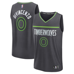 Fanatics - Donte DiVincenzo Minnesota Timberwolves Fast Break Replica Player Jersey - Statement Edition - Charcoal