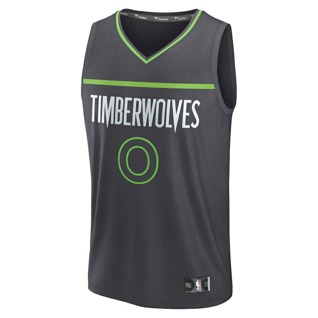 Donte DiVincenzo Minnesota Timberwolves Fast Break Replica Player Jersey - Statement Edition - Charcoal | NBA Jerseys