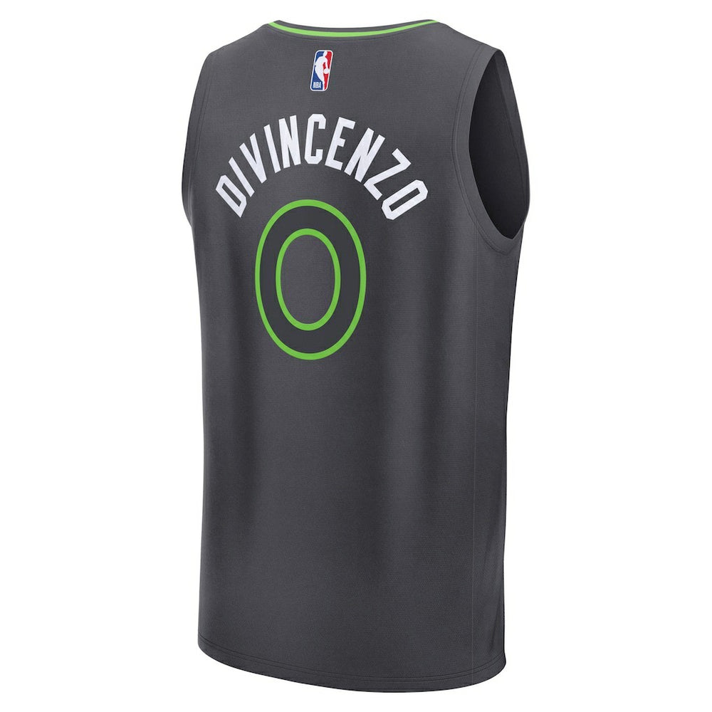 Fanatics - Donte DiVincenzo Minnesota Timberwolves Fast Break Replica Player Jersey - Statement Edition - Charcoal