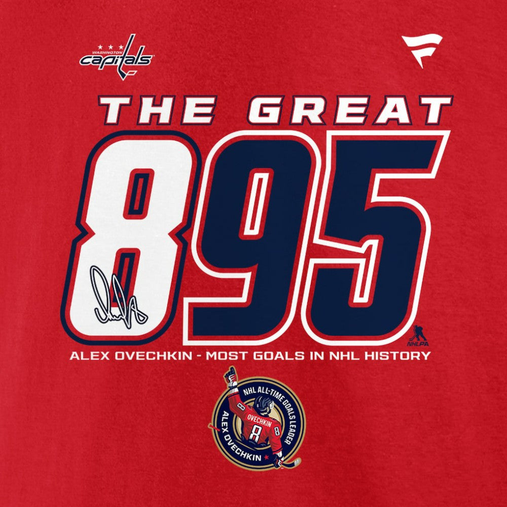 Alexander Ovechkin Washington Capitals NHL All-Time Leading Goal Scorer 895 T-Shirt Red