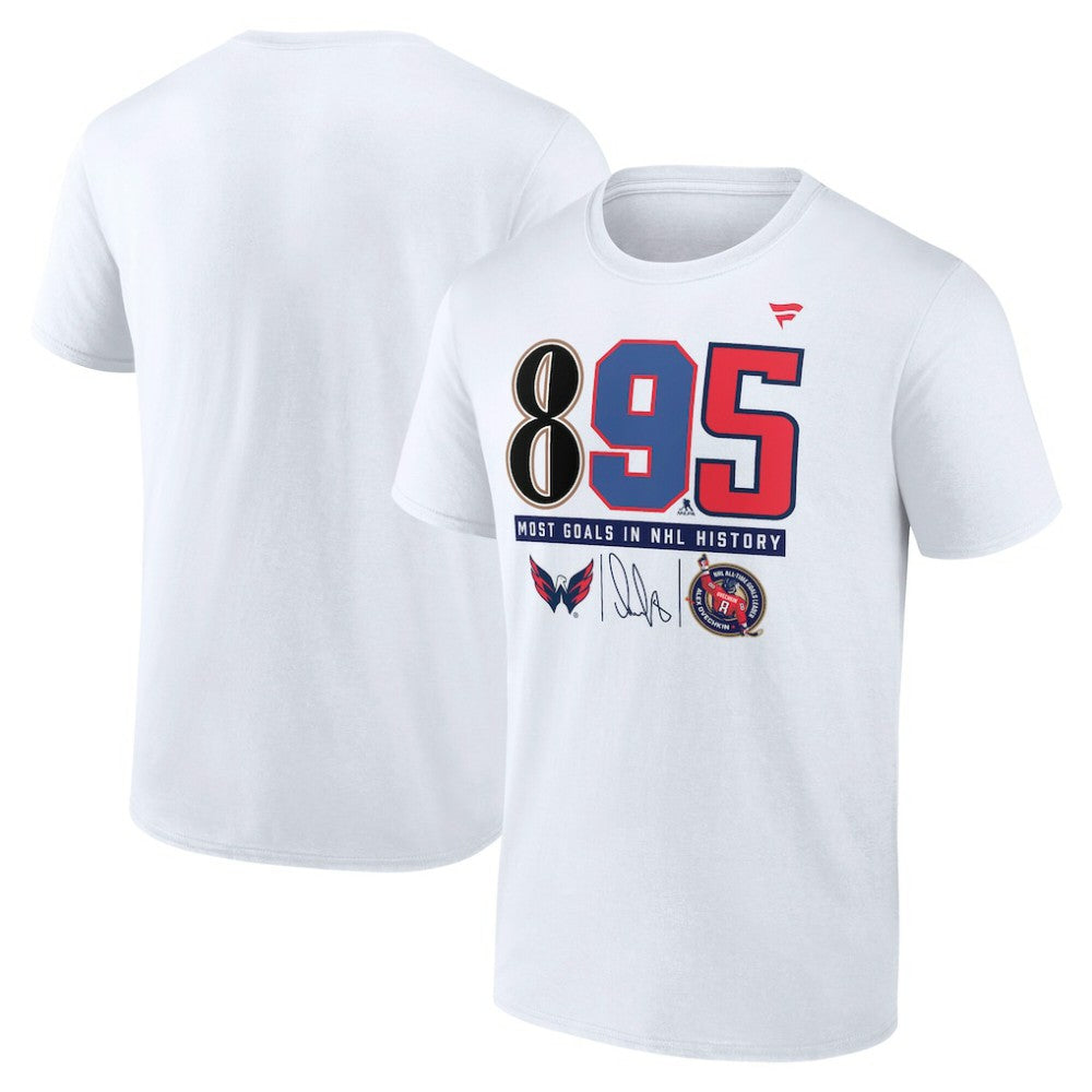 Alexander Ovechkin Washington Capitals NHL All-Time Leading Goal Scorer 895 T-Shirt White