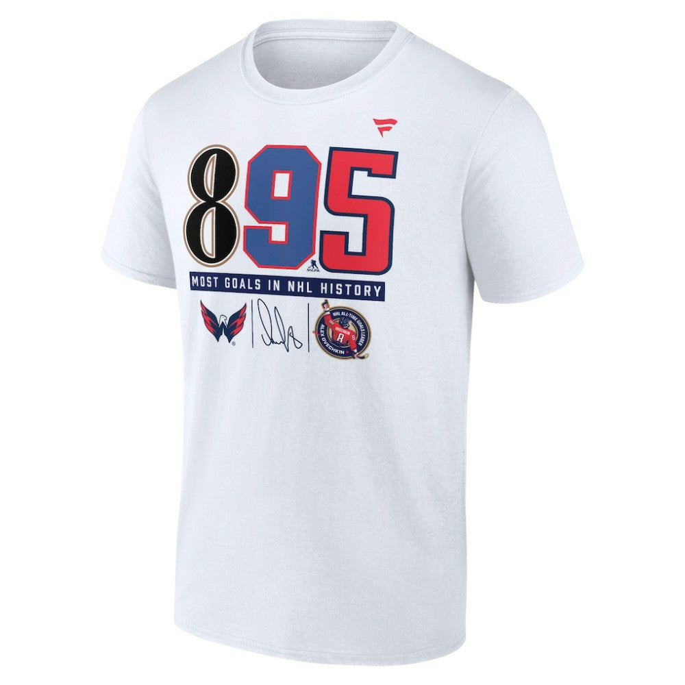 Alexander Ovechkin Washington Capitals NHL All-Time Leading Goal Scorer 895 T-Shirt White