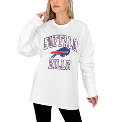 Buffalo Bills Gameday Couture Women's Mind Games Oversized Long Sleeve T-Shirt White - NFL