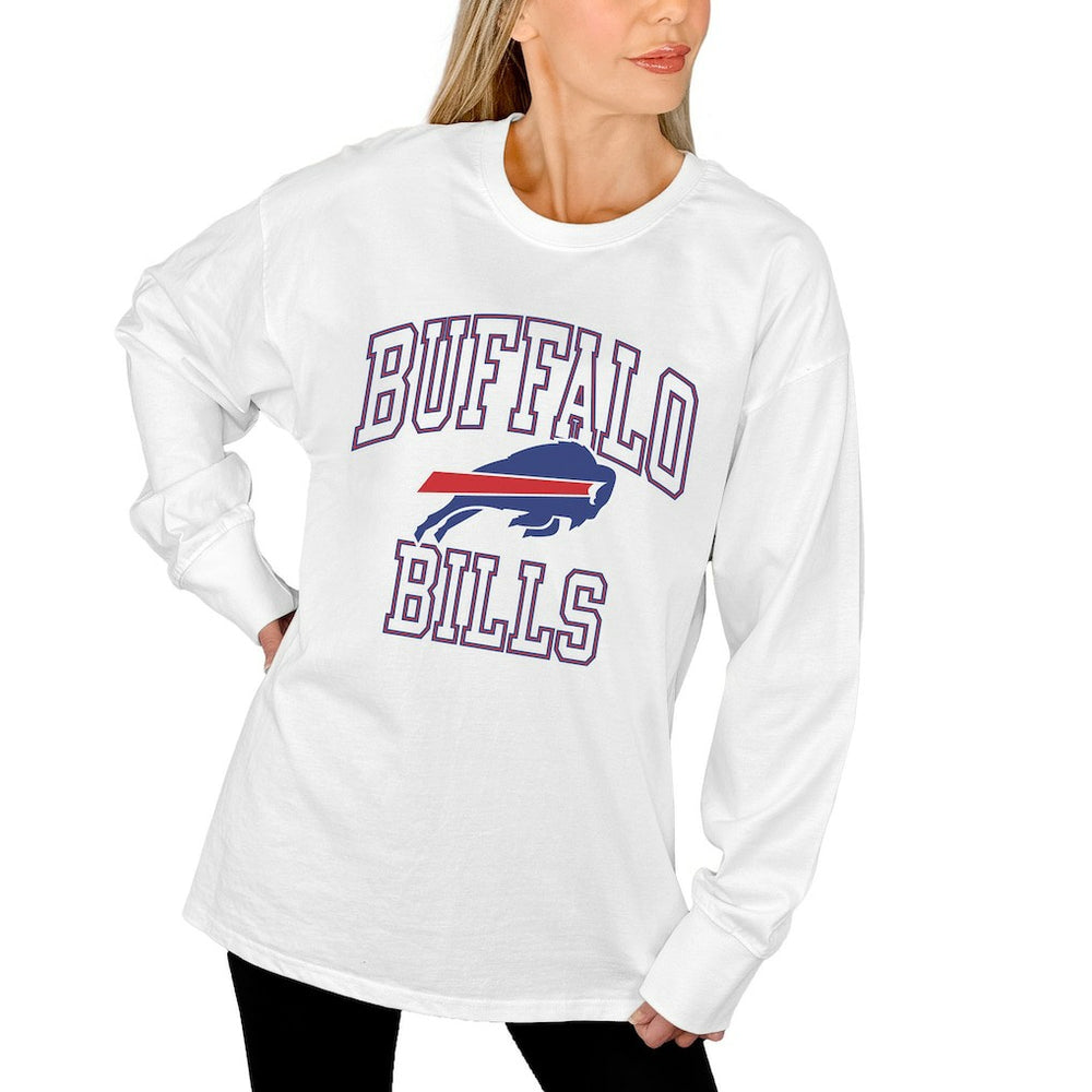 Buffalo Bills Gameday Couture Women's Mind Games Oversized Long Sleeve T-Shirt White - NFL
