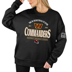 Washington Commanders Gameday Couture Women's Oversized Players Only Black Label Pullover Sweatshirt Black - NFL