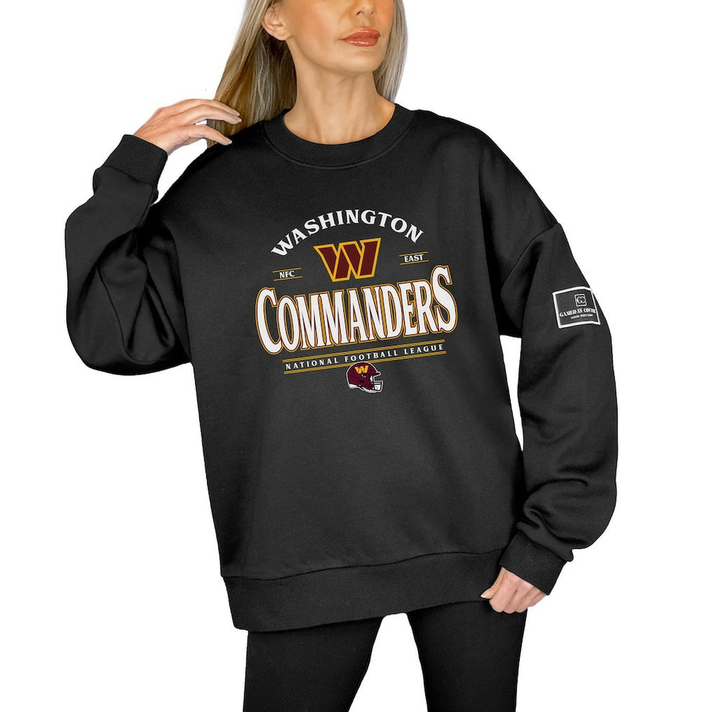 Washington Commanders Gameday Couture Women's Oversized Players Only Black Label Pullover Sweatshirt Black - NFL