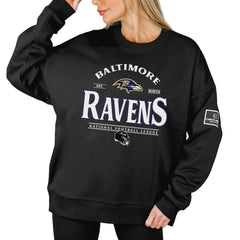 Baltimore Ravens Gameday Couture Women's Oversized Players Only Black Label Pullover Sweatshirt Black - NFL