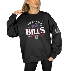 Buffalo Bills Gameday Couture Women's Oversized Players Only Black Label Pullover Sweatshirt Black - NFL