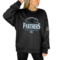 Carolina Panthers Gameday Couture Women's Oversized Players Only Black Label Pullover Sweatshirt Black - NFL