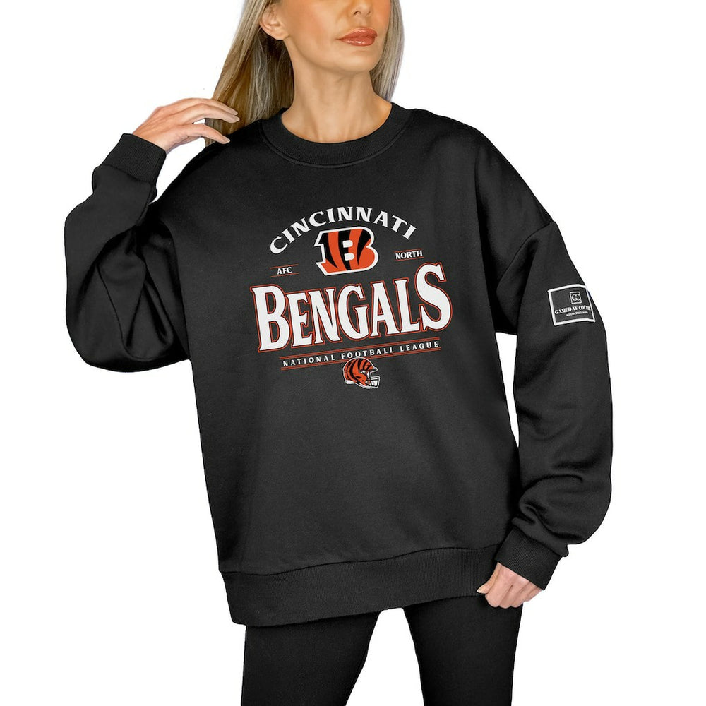 Cincinnati Bengals Gameday Couture Women's Oversized Players Only Black Label Pullover Sweatshirt Black - NFL