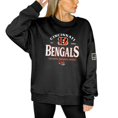 Cincinnati Bengals Gameday Couture Women's Oversized Players Only Black Label Pullover Sweatshirt Black - NFL