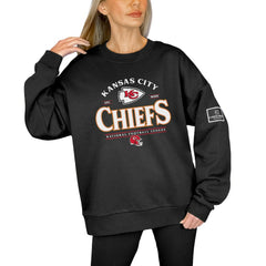 Kansas City Chiefs Gameday Couture Women's Oversized Players Only Black Label Pullover Sweatshirt Black - NFL