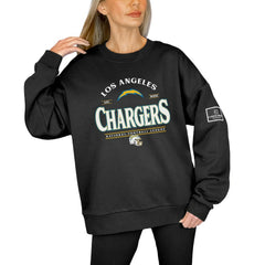 Los Angeles Chargers Gameday Couture Women's Oversized Players Only Black Label Pullover Sweatshirt Black - NFL