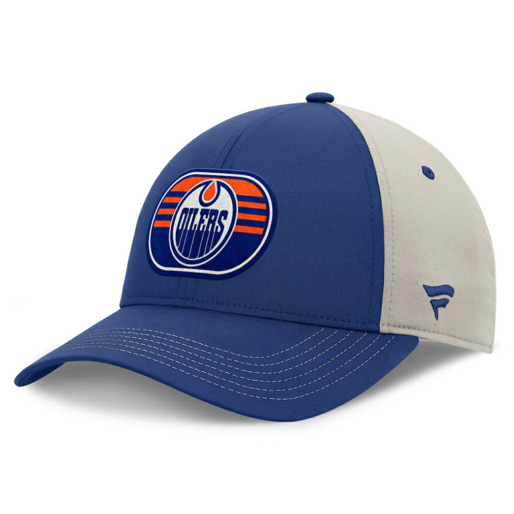 Edmonton Oilers - Fanatics 2025 Stanley Cup Playoffs Locker Room Trucker Adjustable Hat Royal/Gray