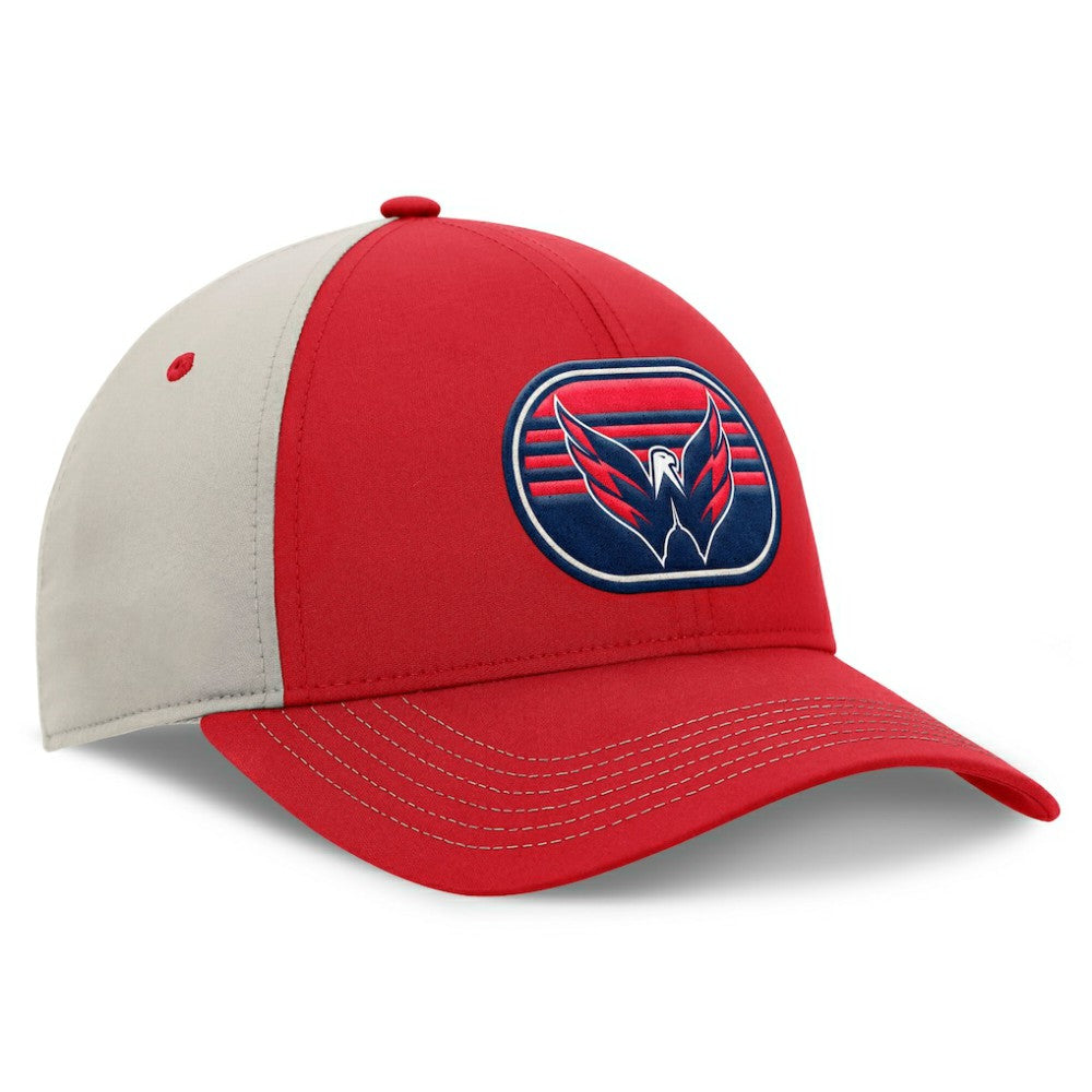 Washington Capitals Fanatics 2025 Stanley Cup Playoffs Locker Room Trucker Adjustable Hat Red/Gray