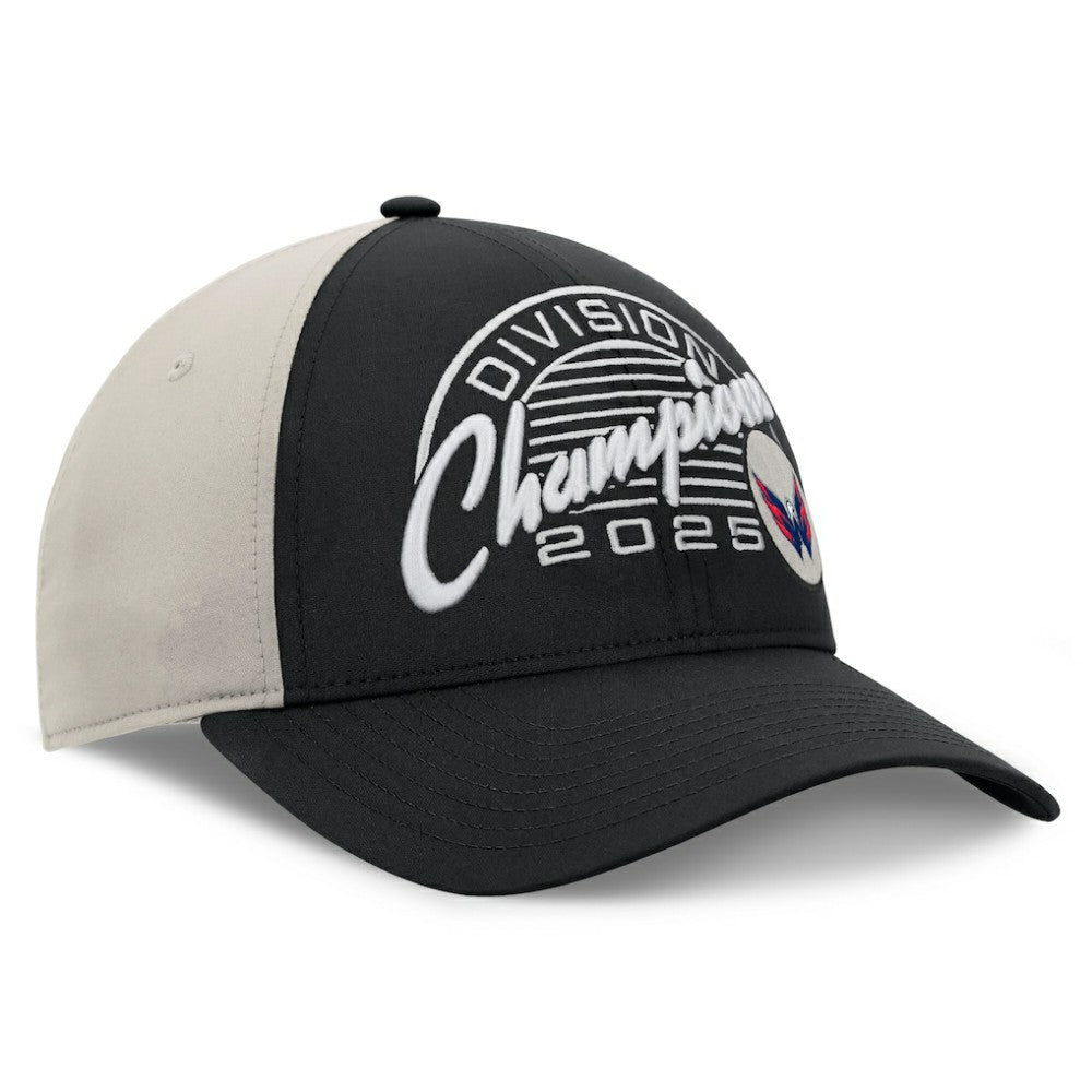 Washington Capitals Fanatics 2025 Metropolitan Division Champions Locker Room Adjustable Hat Black/Gray