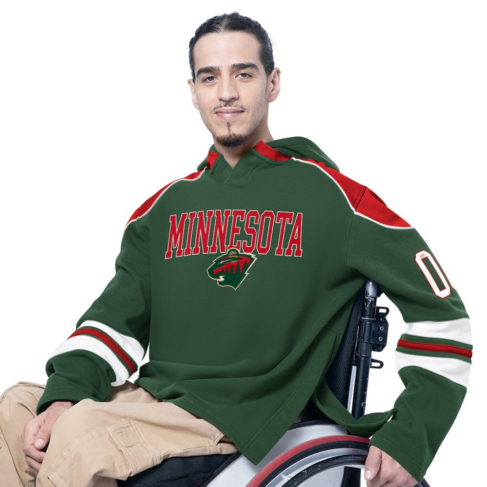 Minnesota Wild - G-III Sports by Carl Banks Adaptive Wear Lord Stanley Hooded Long Sleeve Sweatshirt Green