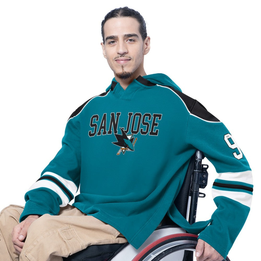 San Jose Sharks - G-III Sports by Carl Banks Adaptive Wear Lord Stanley Hooded Long Sleeve Sweatshirt Teal