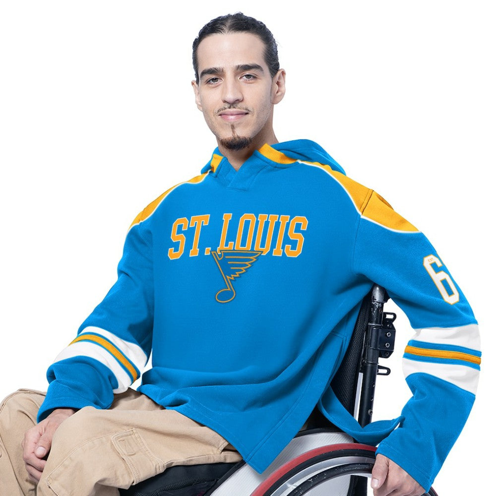 St. Louis Blues - G-III Sports by Carl Banks Adaptive Wear Lord Stanley Hooded Long Sleeve Sweatshirt Blue