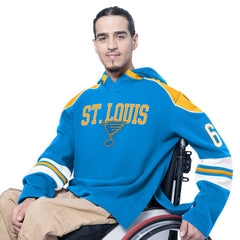 St. Louis Blues - G-III Sports by Carl Banks Adaptive Wear Lord Stanley Hooded Long Sleeve Sweatshirt Blue