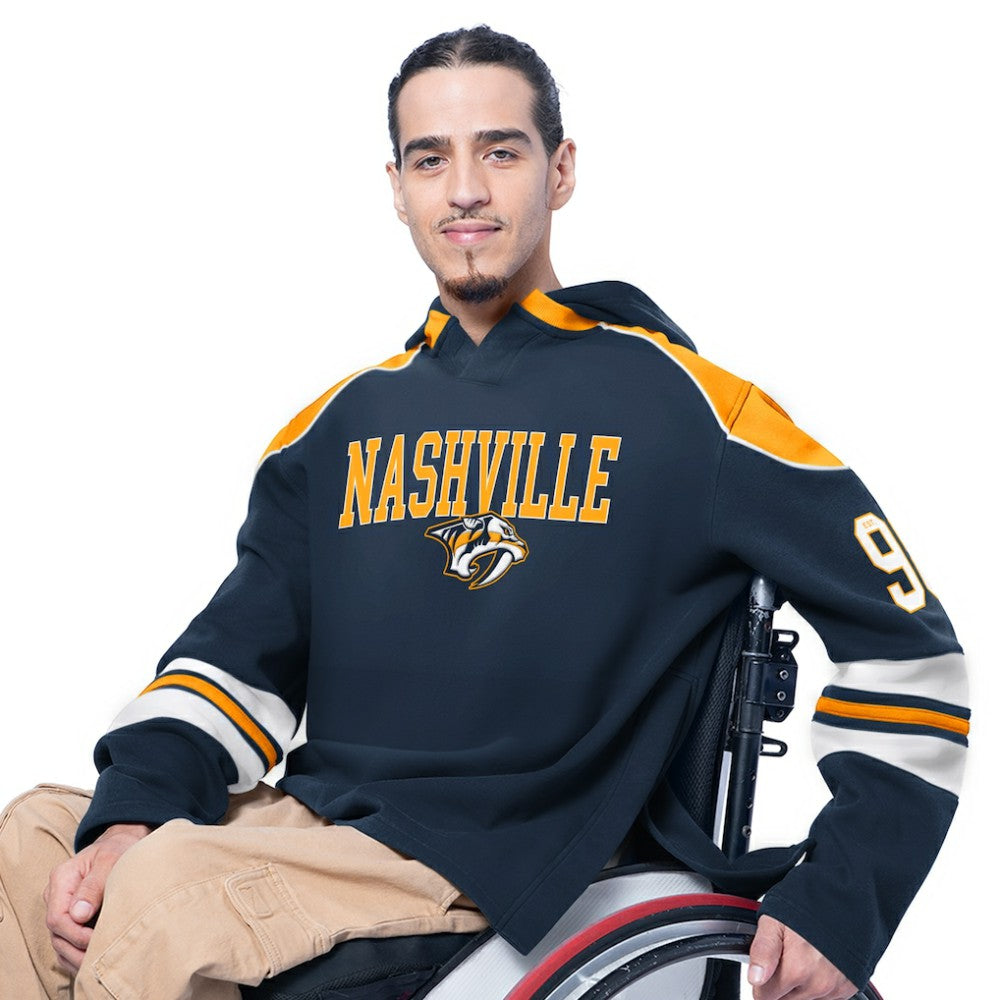 Nashville Predators - G-III Sports by Carl Banks Adaptive Wear Lord Stanley Hooded Long Sleeve Sweatshirt Navy