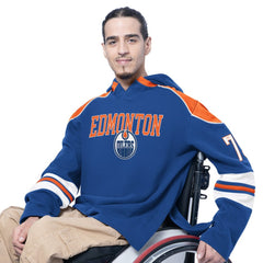 Edmonton Oilers - G-III Sports by Carl Banks Adaptive Wear Lord Stanley Hooded Long Sleeve Sweatshirt Royal