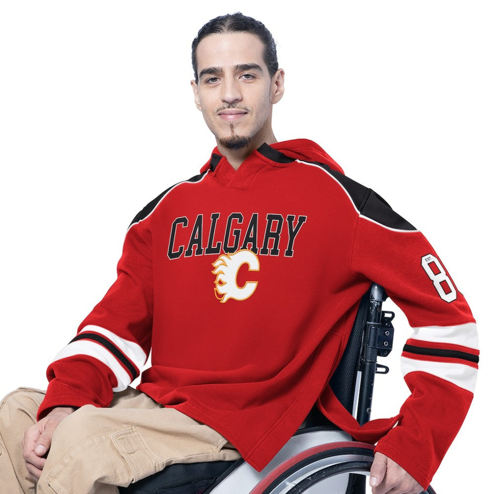 Calgary Flames - G-III Sports by Carl Banks Adaptive Wear Lord Stanley Hooded Long Sleeve Sweatshirt Red